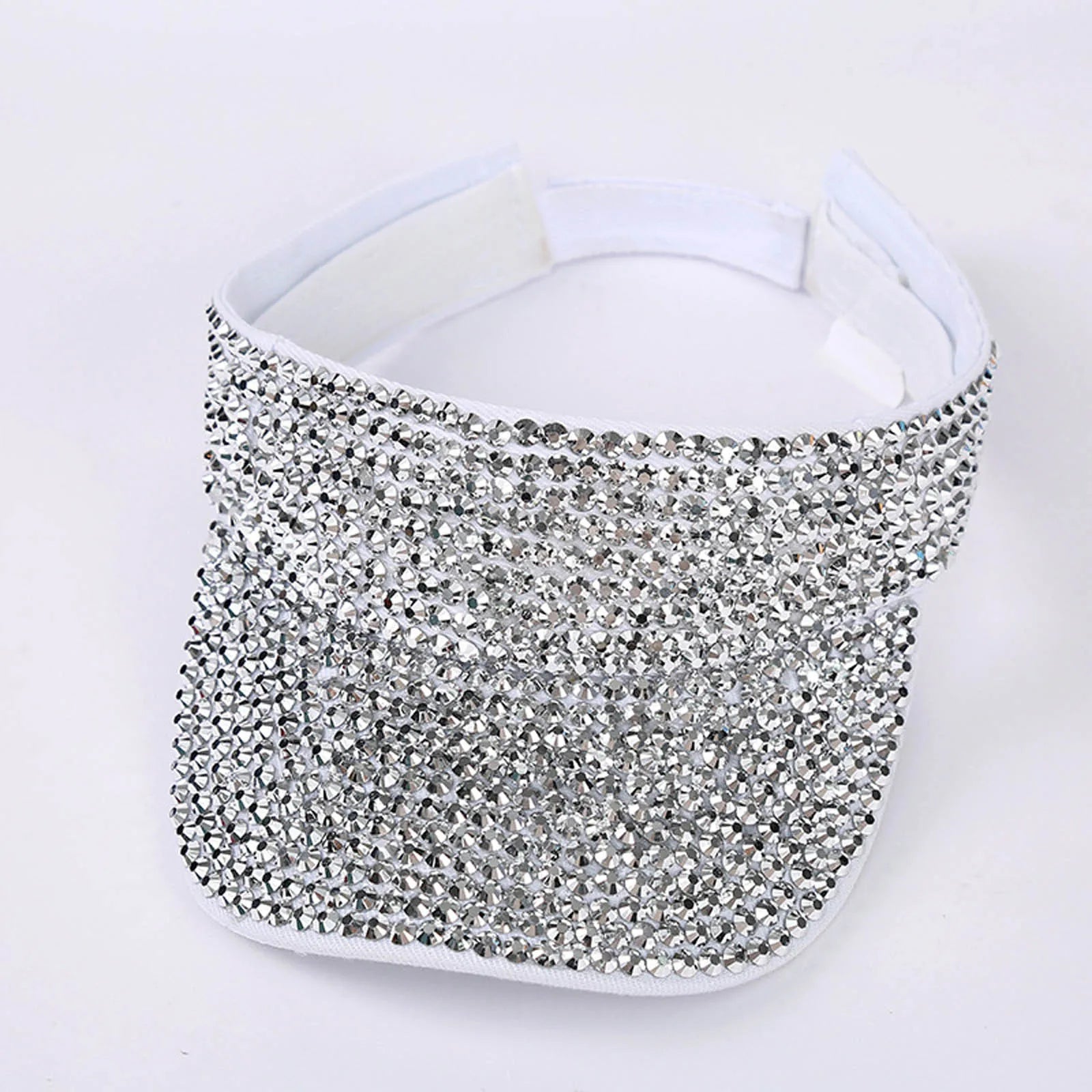 Glitter Visor Shiny Rhinestones Sport Cap Solid Empty Top Hats Golf Cap Adjustable Baseball Cap Outdoor Sun Hat For Women Men