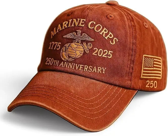250 Anniversary Marine Corps Hat Embroidered Baseball Hats USA 250th Patriotic Cap for Men Women Veteran Gifts