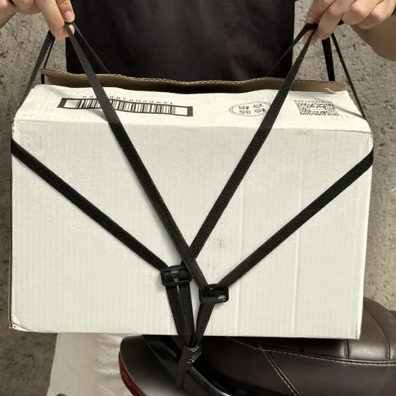 Motorcycle Back Seat Helmet Holder - Elastic Adjustable Fix Rope