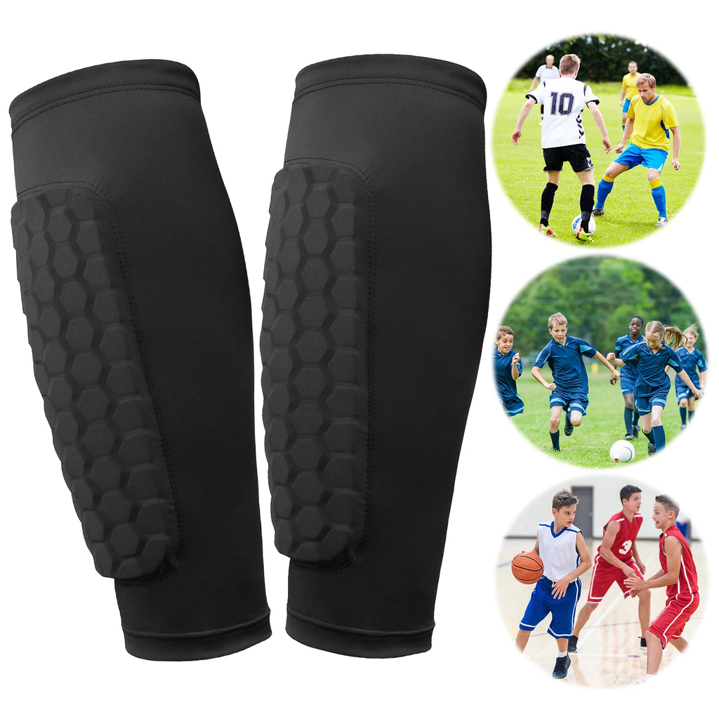 Shin Defender with Honeycomb Pads  - Leg Guard Sleeves for Boys Girls Men
