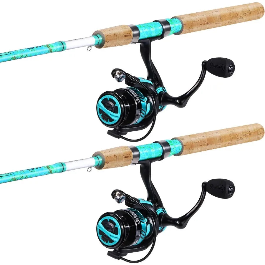 2Piece 5Foot 6Inch Graphite Fiberglass Fishing Rod and Reel Combo