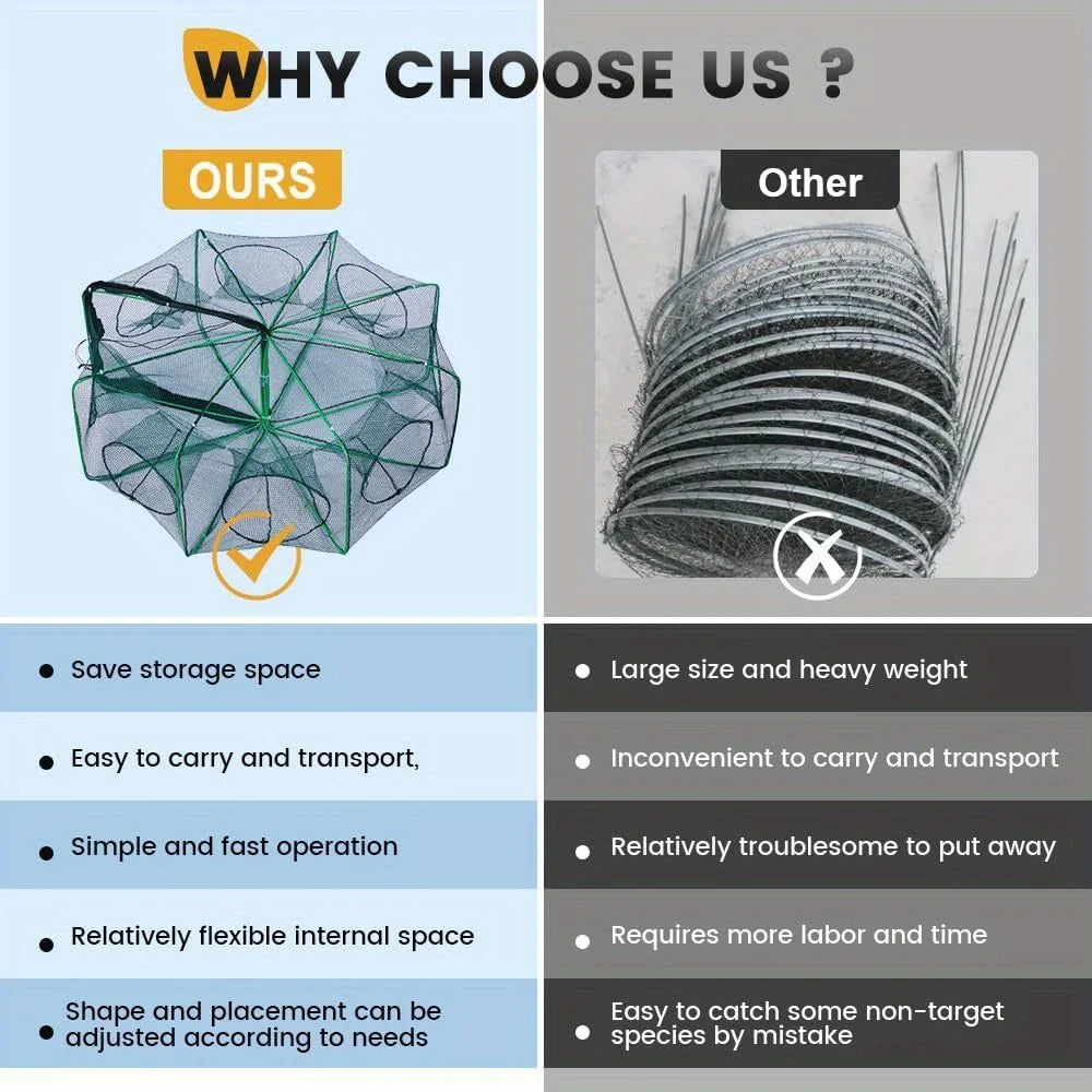 Foldable Fishing Trap Cage - High Quality