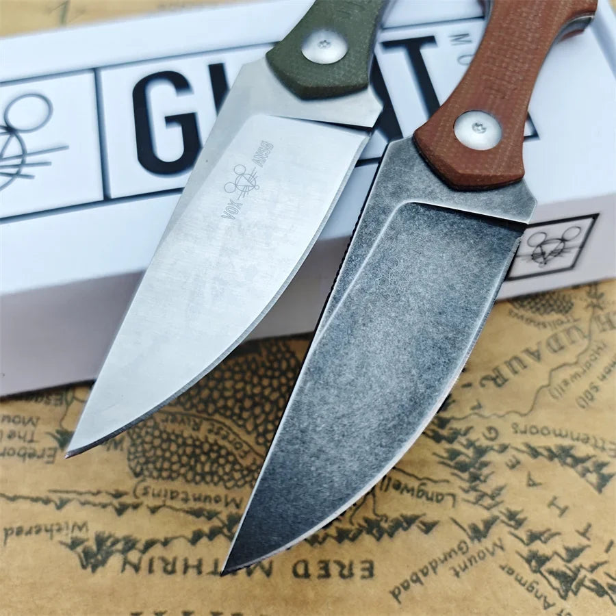 Fixed Blade Knife with Leather Sheath