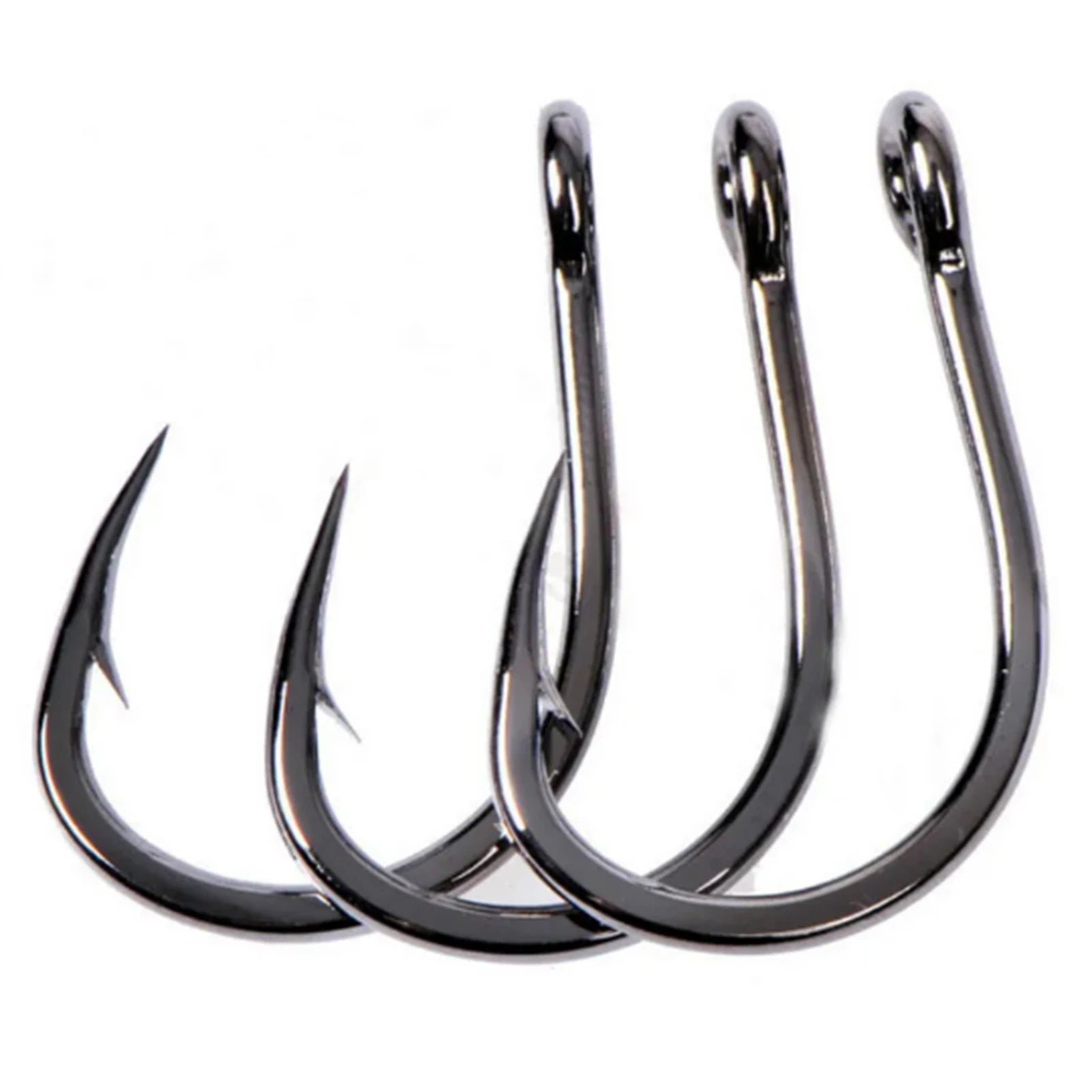 100 pcs Iseama Fishing Hooks Size 3-12 Black with Loop High Carbon Steel for Wild Fishing Fly Fishing tools