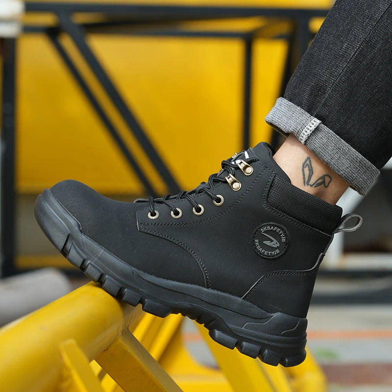Safety Shoes Steel Toe High Top Boots for Men