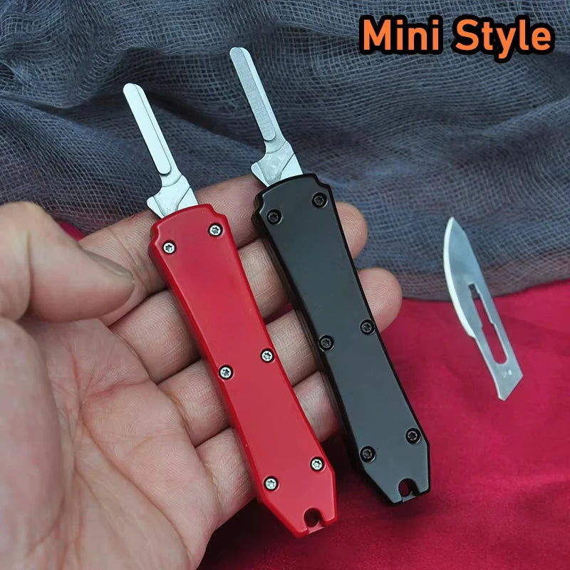Mini Utility NO.24 Blade Paper Cutting Knife Replaceable Blade Zinc Aluminium Handle EDC Outdoor Knives Tools Gift 10 Blade