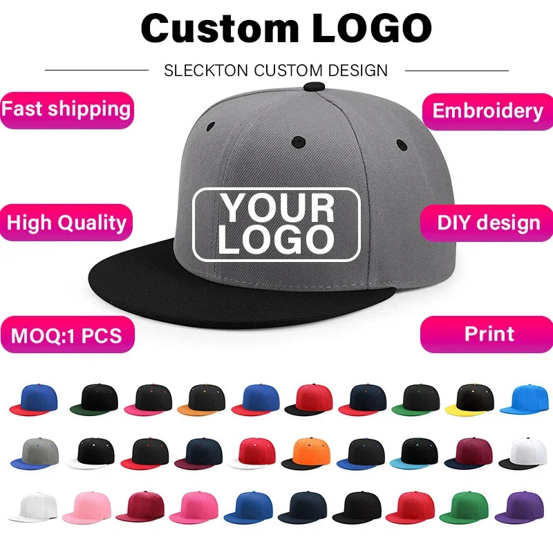 Custom Logo Hats High-quality Snapback Embroidery Design