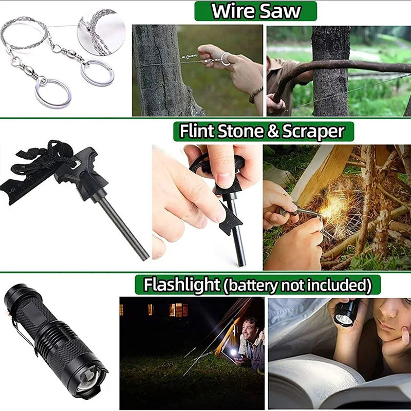 12in1 Multifunctional Emergency Equipment Outdoor Survival Kit