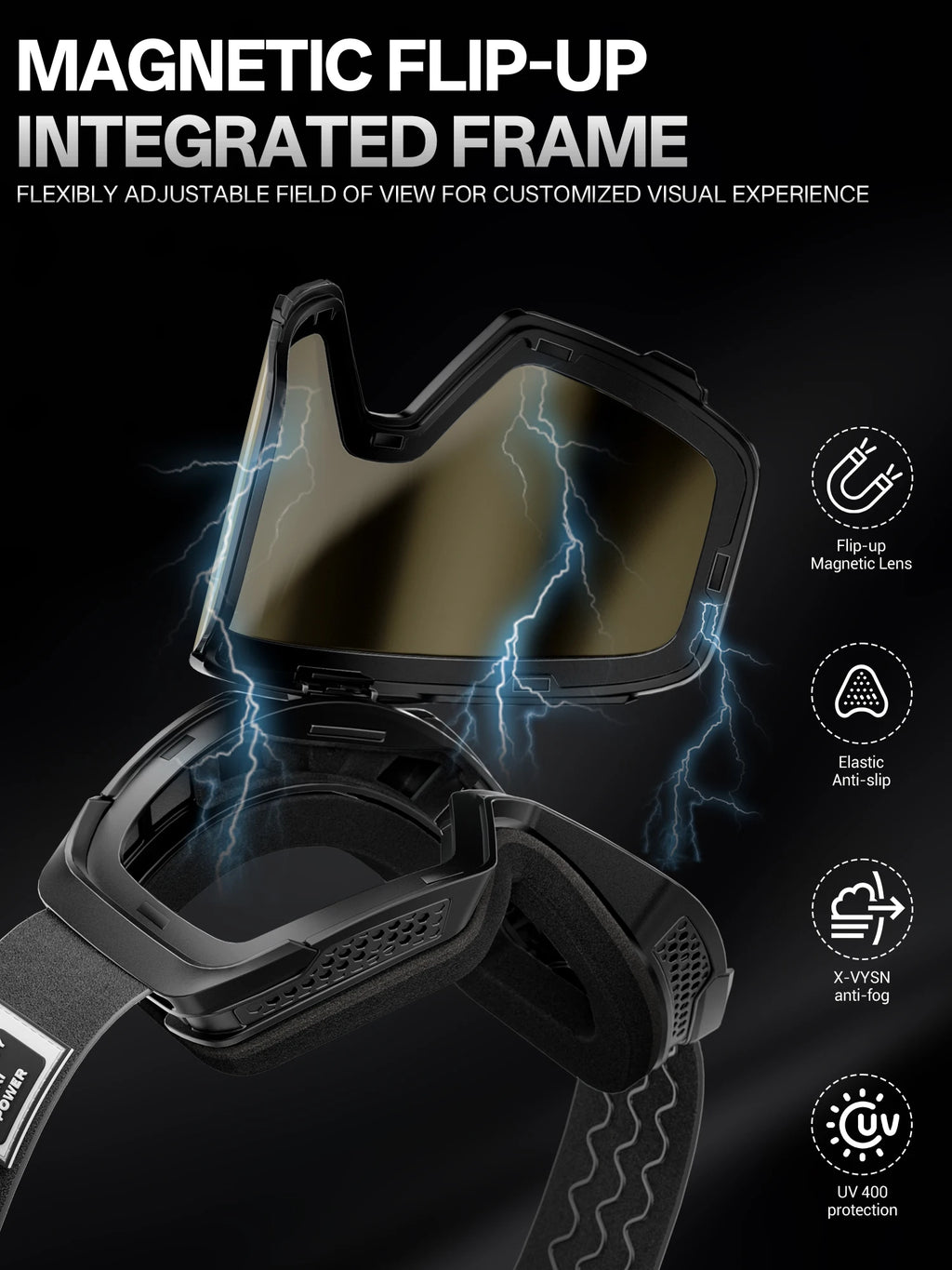 KAPVOE Ski Goggles Breathable Sports Snow Glasses UV400 Anti-fog