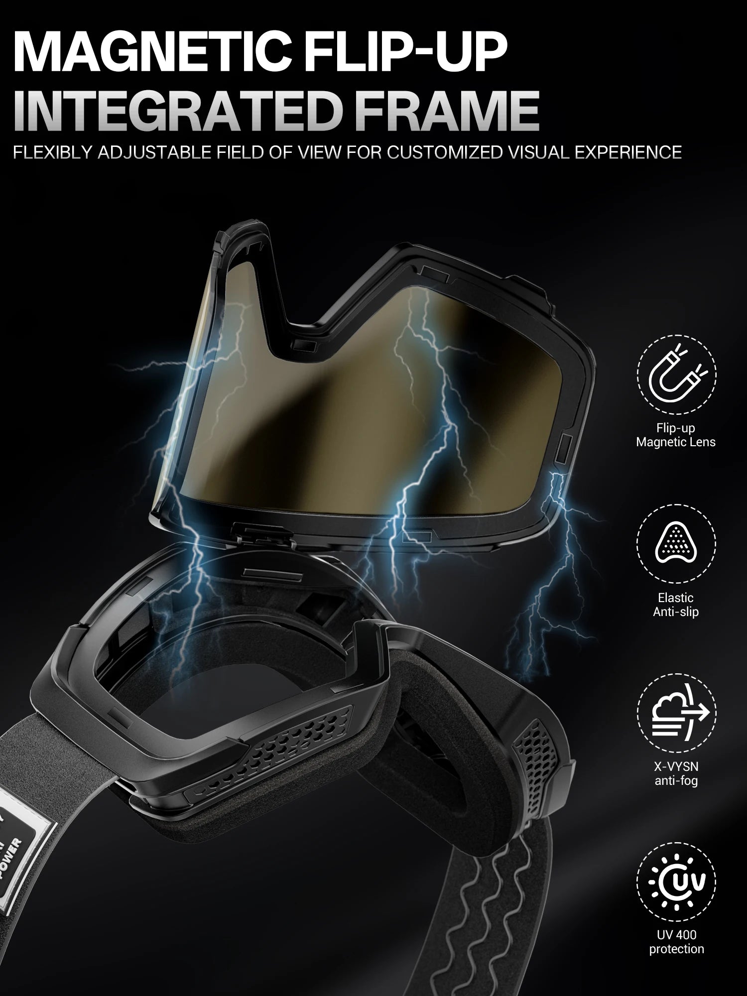 KAPVOE Ski Goggles Breathable Sports Snow Glasses UV400 Anti-fog