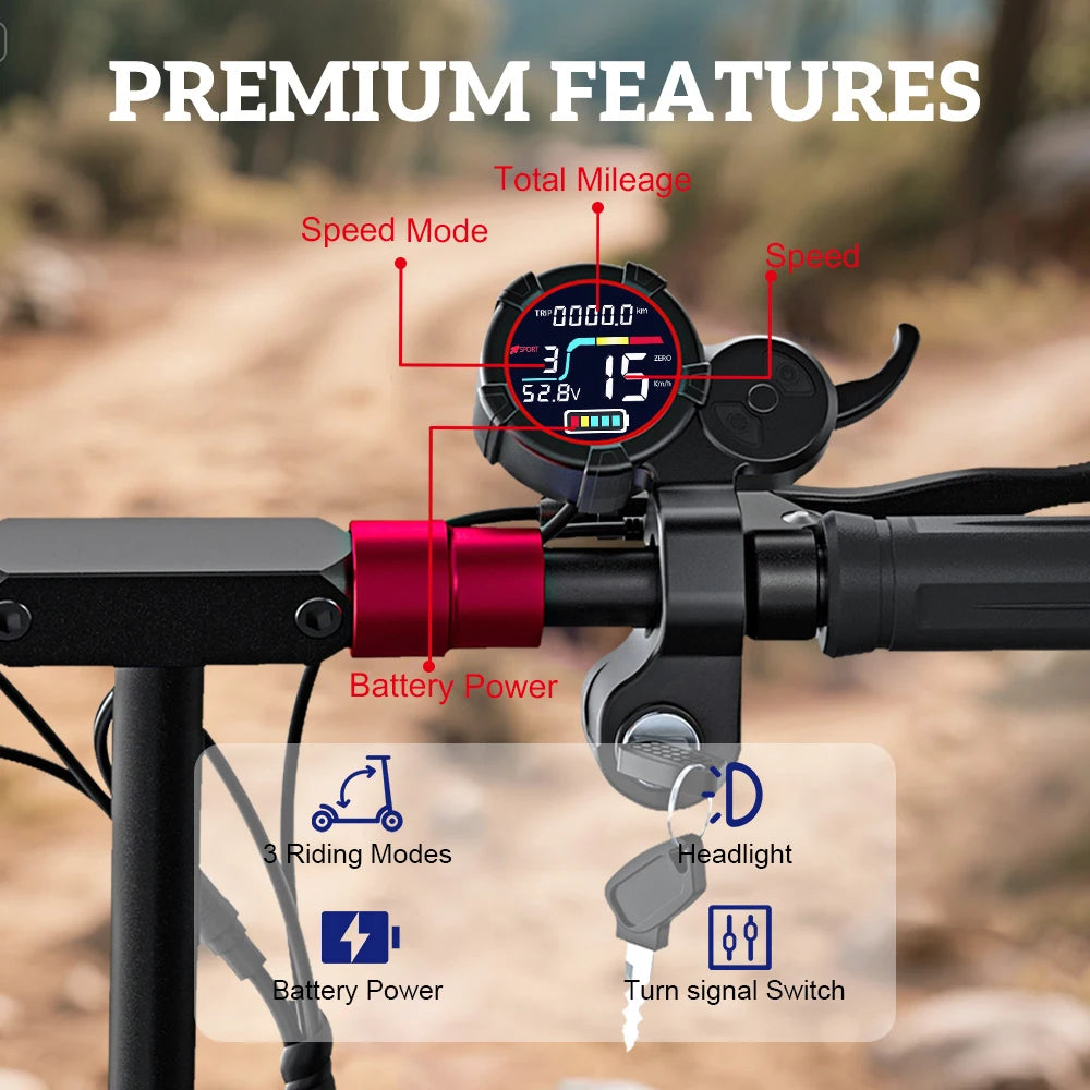 Off-road Electric Scooter with Seat -  Foldable