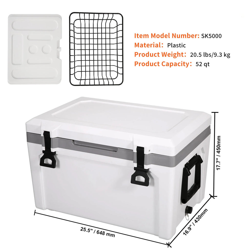 Portable Cooler Holds 50 Cans with Heavy Duty Handle