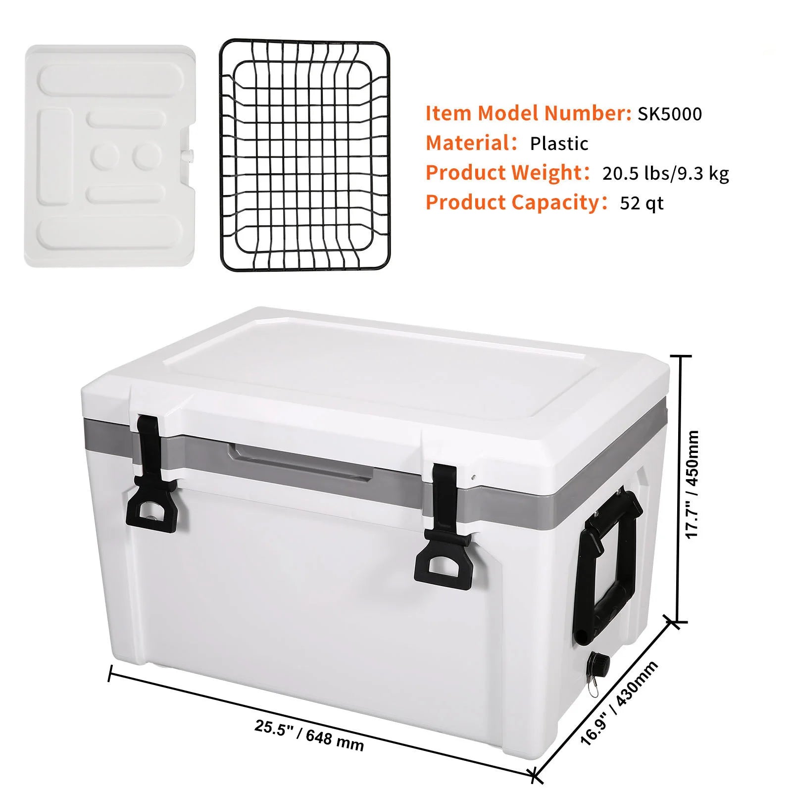 Portable Cooler Holds 50 Cans with Heavy Duty Handle