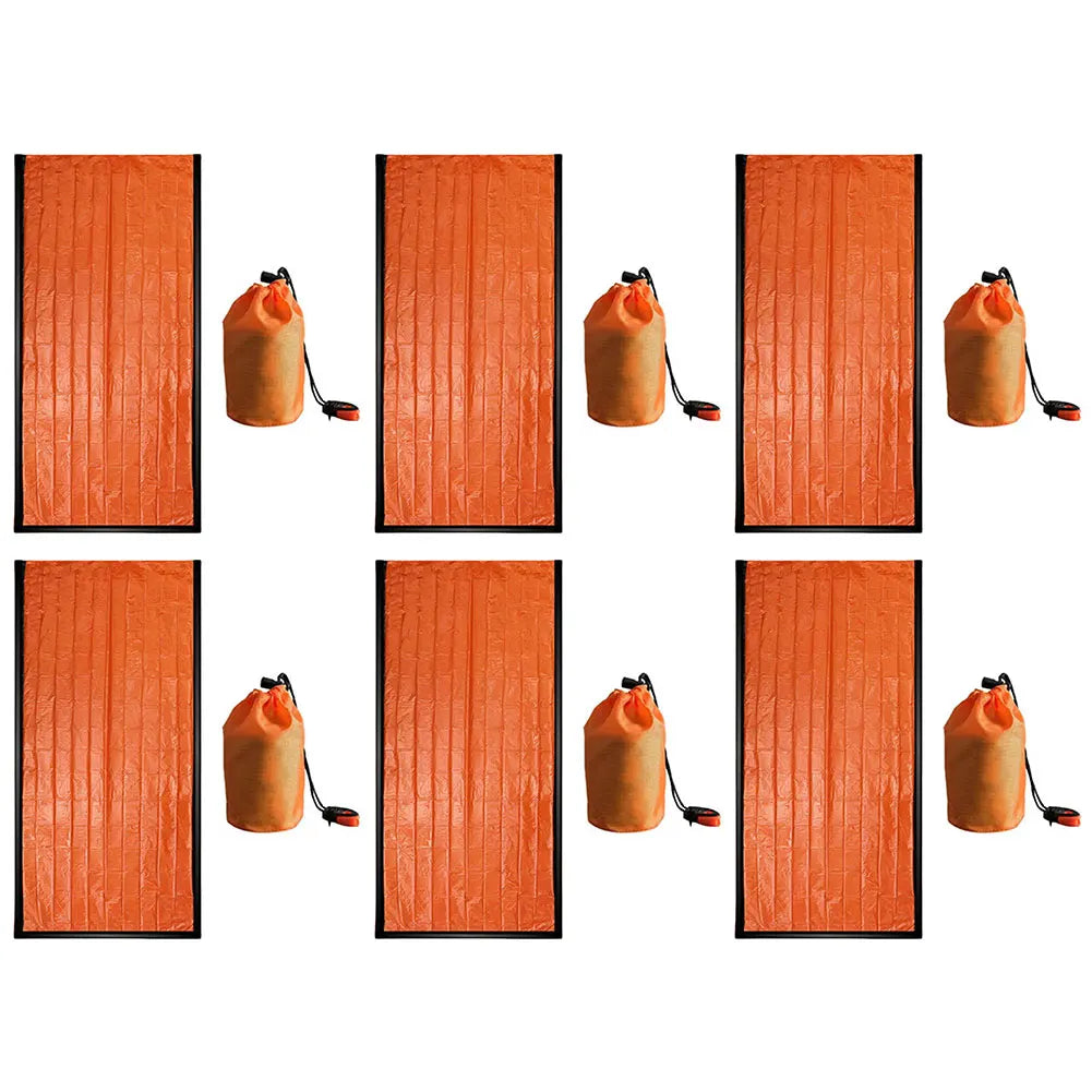 1-6pcs Emergency Mylar Thermal Blanket - Sleeping Bag