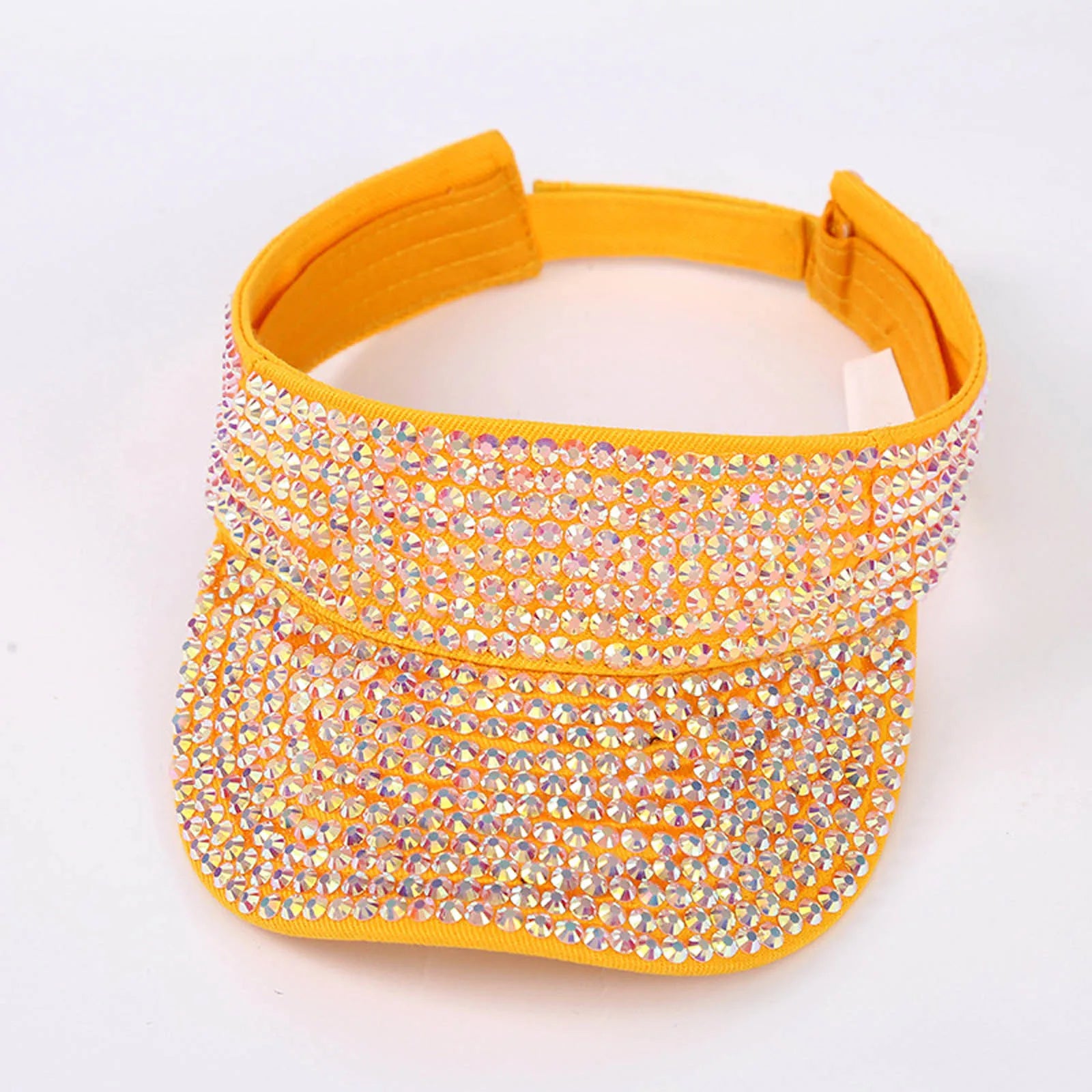 Glitter Visor Shiny Rhinestones Sport Cap Solid Empty Top Hats Golf Cap Adjustable Baseball Cap Outdoor Sun Hat For Women Men
