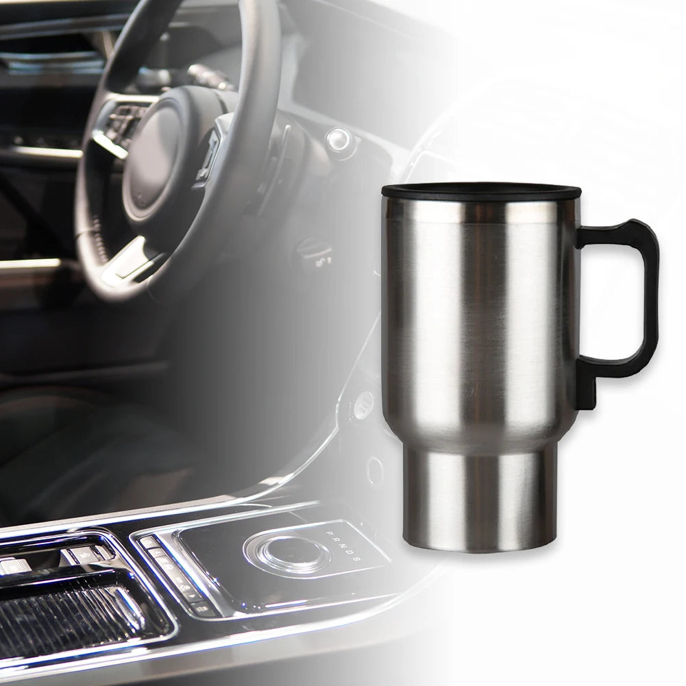 12V Car Heating Cup Stainless Steel Thermos Mug